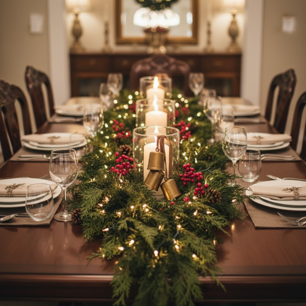 Two Cedar Style Garlands of Six Feet Each with Dense Artificial Leaves and Loops for Hanging at Both Ends