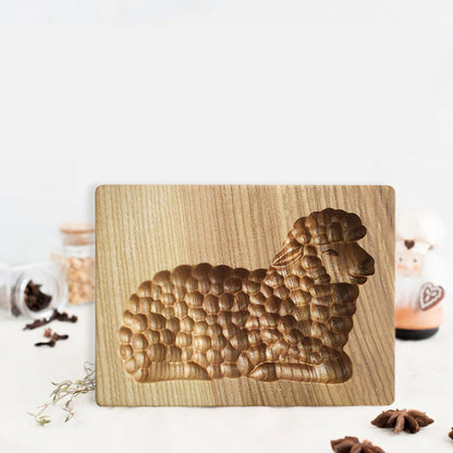 Wooden Cookie Cutter Stamp with Two Piece Press System and Beech Wood Construction