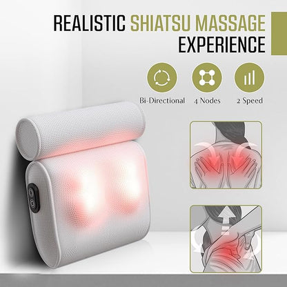 Waterproof Massaging Bath Pillow with Strong Suction Cups and Quick Dry Foam