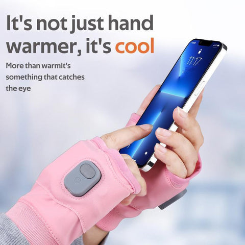 Rechargeable Heated Fingerless Gloves with 3 Heat Levels and Type C Charging