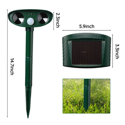 Motion Activated Solar Ultrasonic Armadillo Repeller for Yards Flower Beds and Ponds