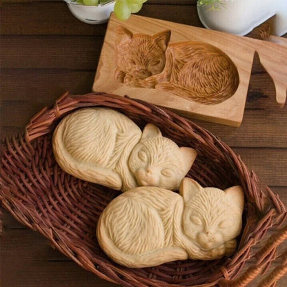 Wooden Cookie Cutter Stamp with Two Piece Press System and Beech Wood Construction