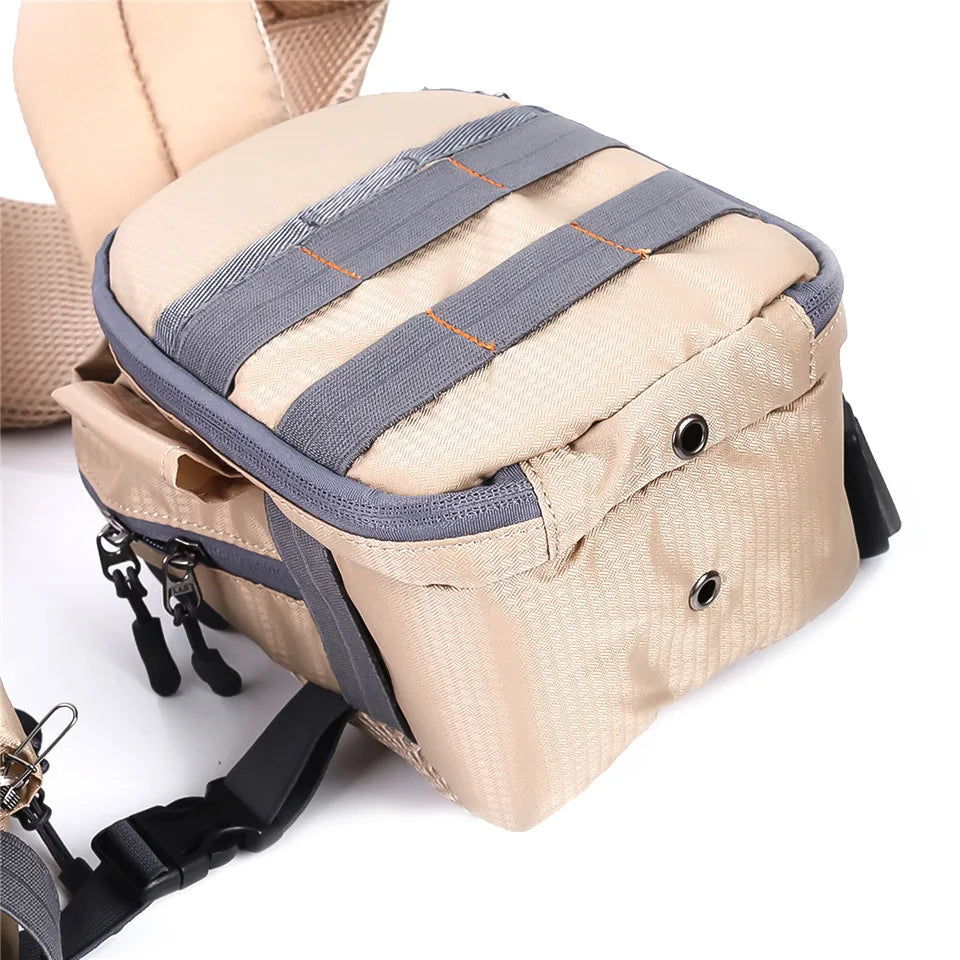 Chest Tackle Bag with Adjustable Straps and Multiple Compartments for Fishing
