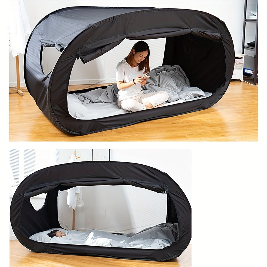 Enclosed Bed Tent with Mesh Ventilation and Dual Zipper Access Design