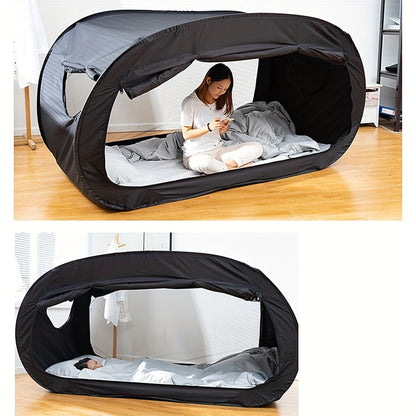 Enclosed Bed Tent with Mesh Ventilation and Dual Zipper Access Design
