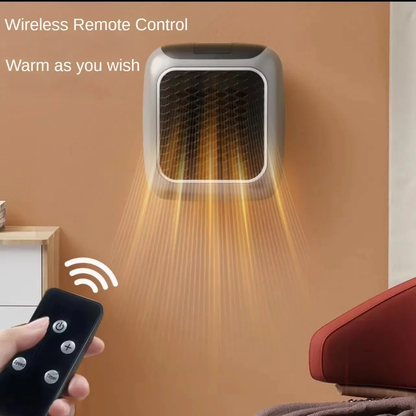 Wall Mounted Ceramic Mini Heater with Wireless Remote and 12 Hour Timer, 800W