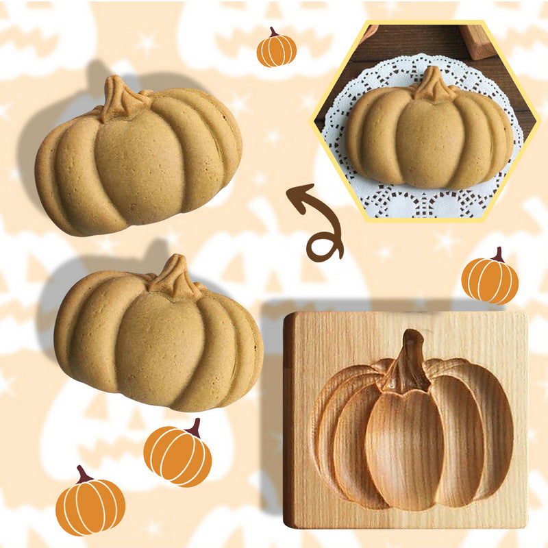 Wooden Cookie Cutter Stamp with Two Piece Press System and Beech Wood Construction