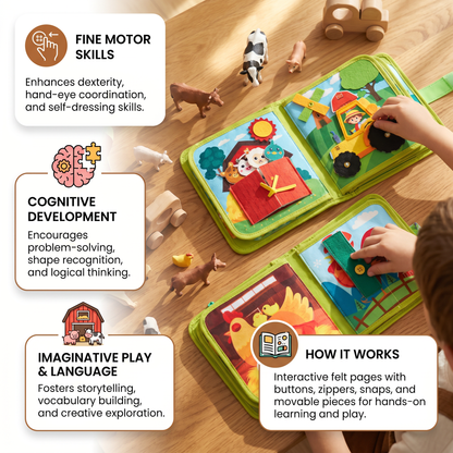 Farm Animals Story Board Book for Toddlers with Colorful Illustrations and Repetitive Learning