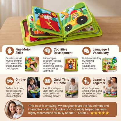Farm Animals Story Board Book for Toddlers with Colorful Illustrations and Repetitive Learning