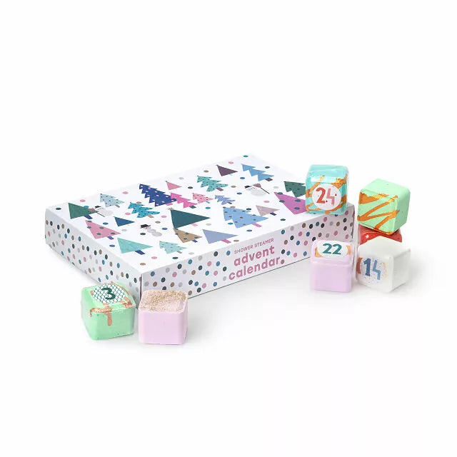 Essential Oil Shower Steamer Calendar Box with 24 Seasonal Scents for Daily Showers