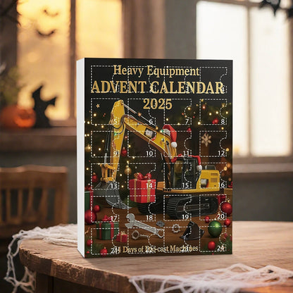 Construction Vehicle Advent Calendar Holding 24 Hang Ready Acrylic Ornaments