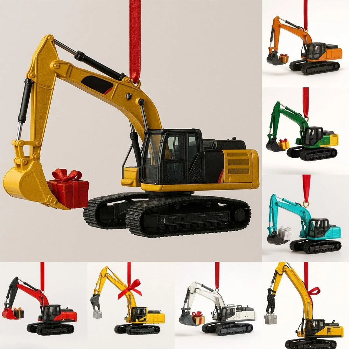 Construction Vehicle Advent Calendar Holding 24 Hang Ready Acrylic Ornaments