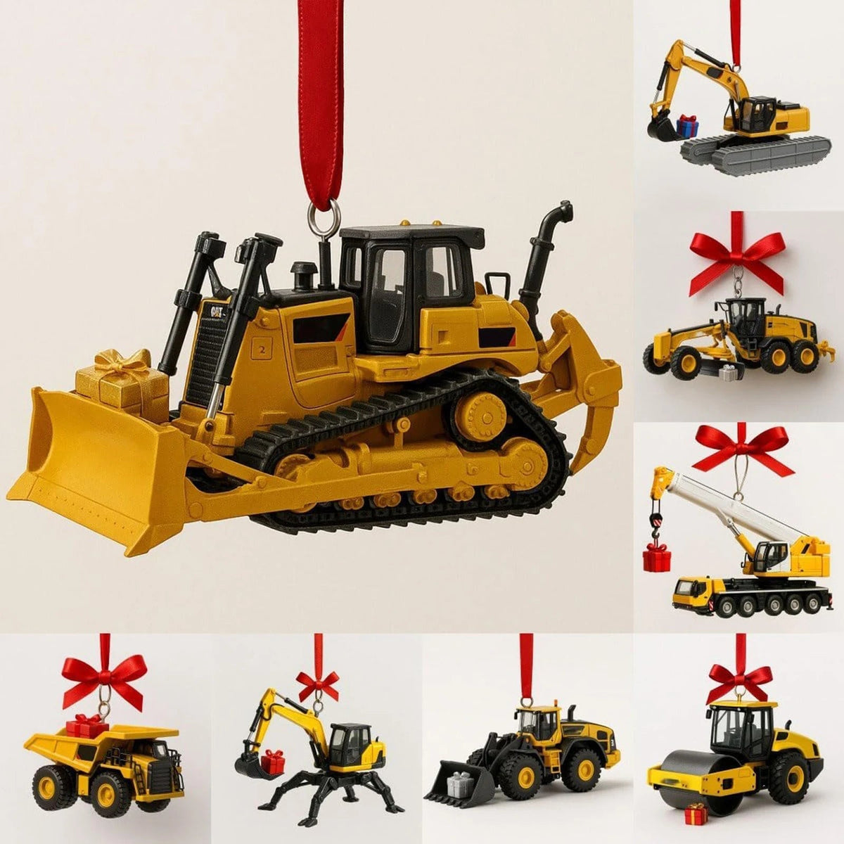 Construction Vehicle Advent Calendar Holding 24 Hang Ready Acrylic Ornaments