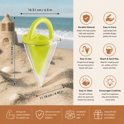 Kids Beach Sand Funnel Toy for Drawing and Pouring Play