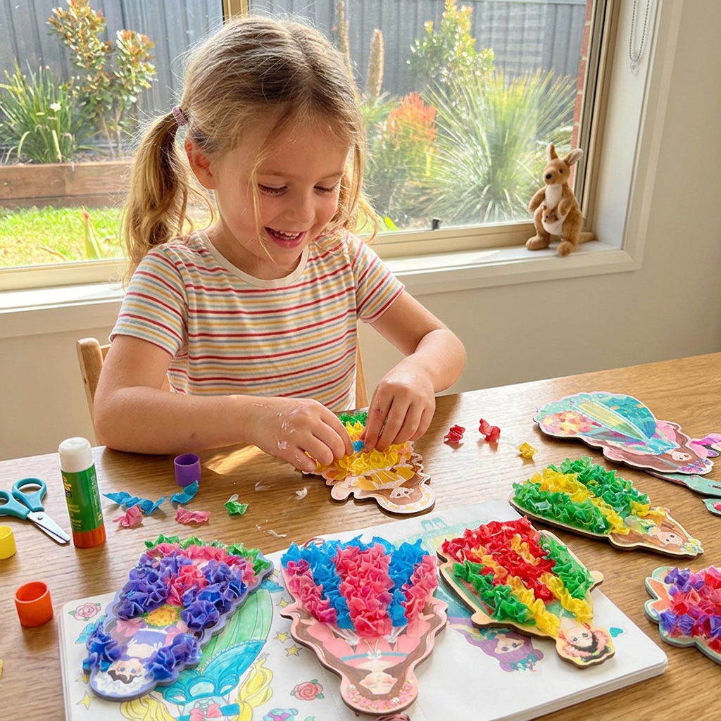 Princess Coloring and Craft Book with Spiral Binding Templates and Craft Materials for Rainy Days