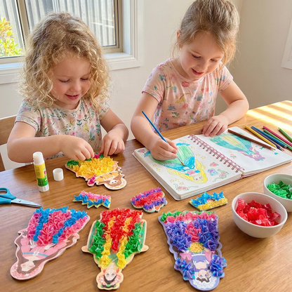 Princess Coloring and Craft Book with Spiral Binding Templates and Craft Materials for Rainy Days