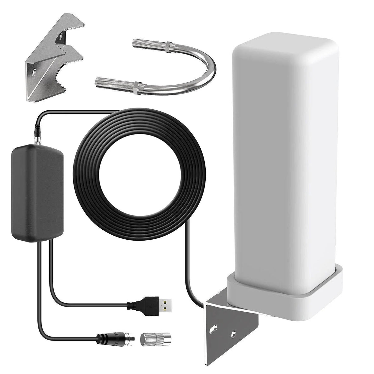 Outdoor HD Antenna with 360° Rotation and Signal Amplifier, 460 Mile Range