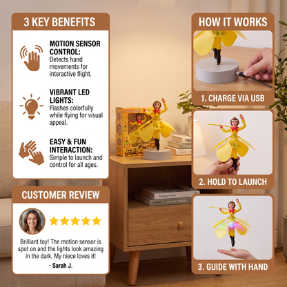 Motion Sensor Flying Monkey Toy with LED Lights and Interactive Hovering
