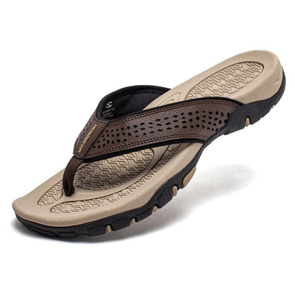Mens Athletic Flip Flops with Arch Shaped Footbed and Wide Rubber Base in Ten Colors