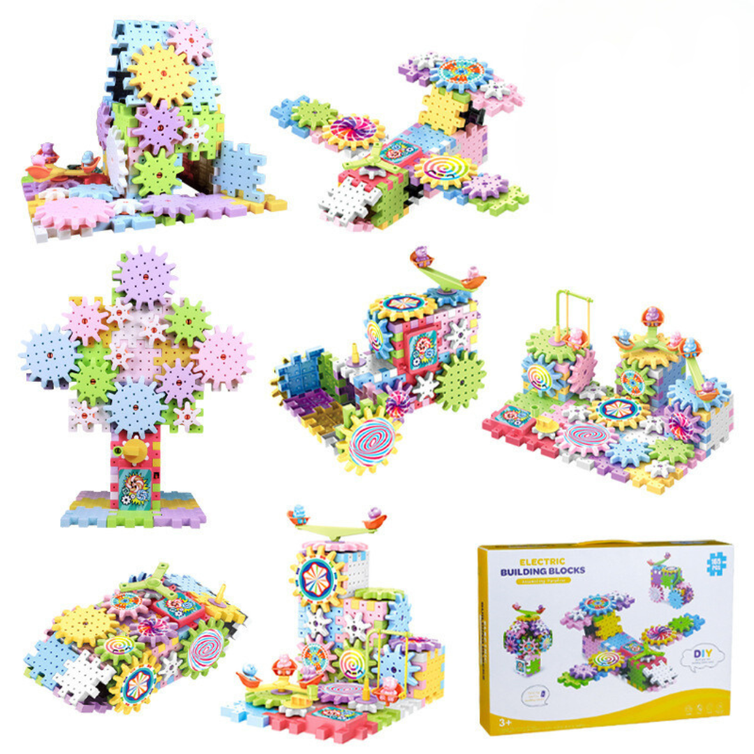 Rotating Gear Montessori Building Blocks Set for Kids