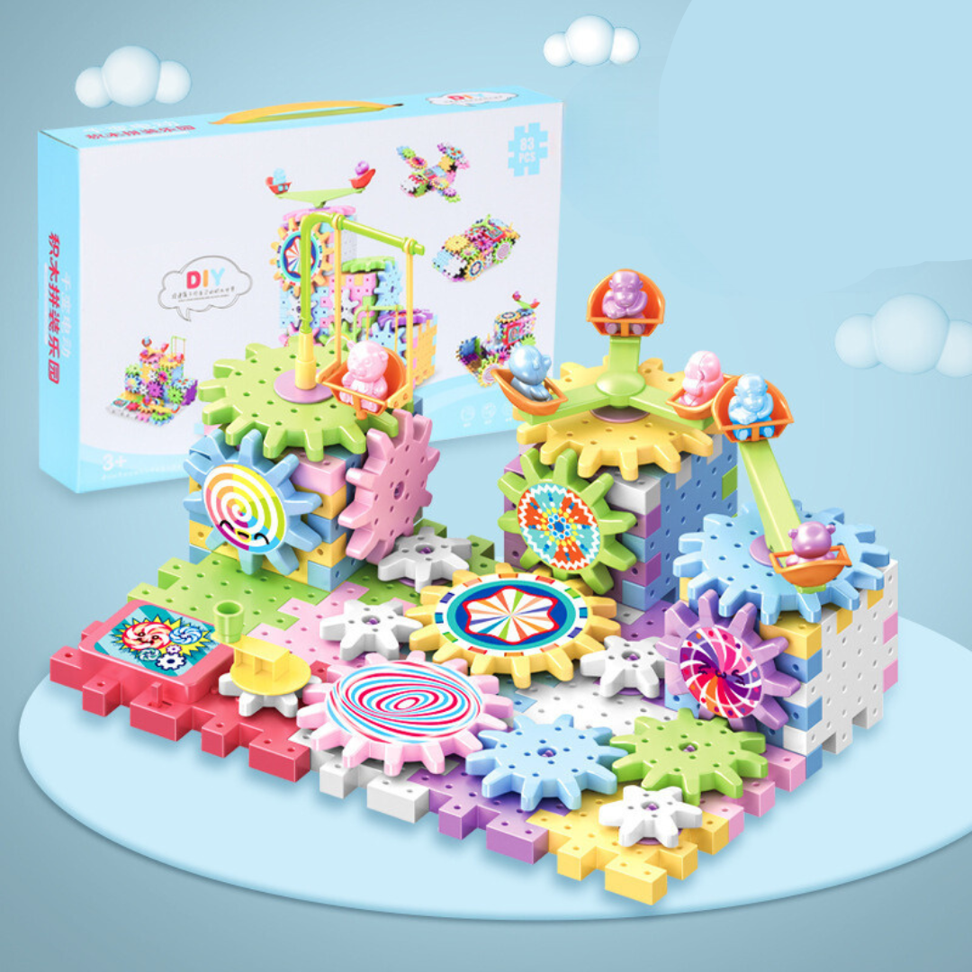 Rotating Gear Montessori Building Blocks Set for Kids
