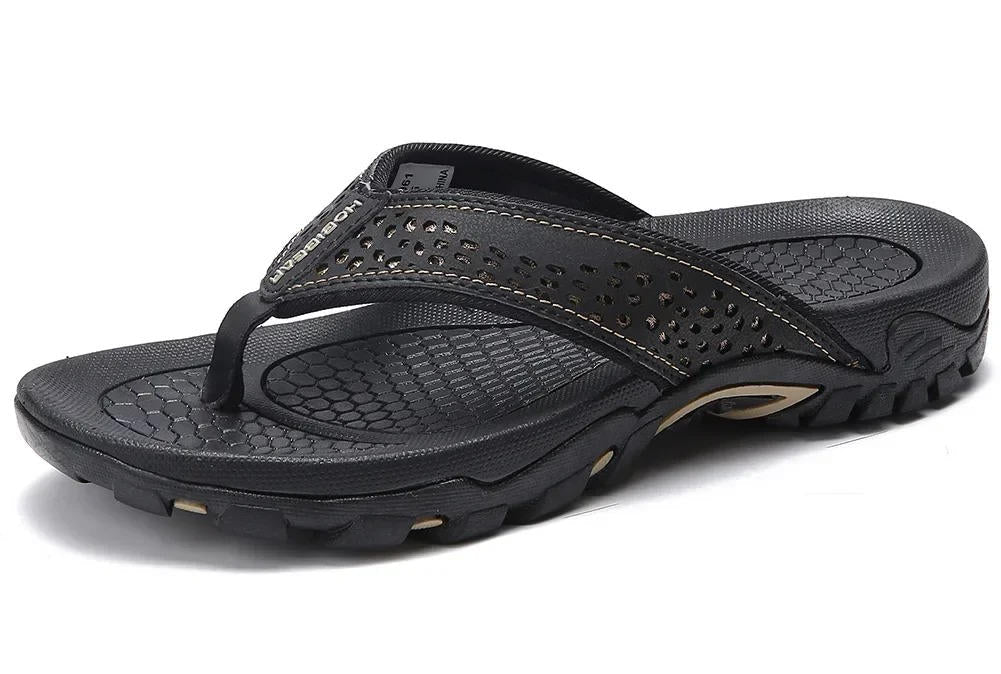 Mens Athletic Flip Flops with Arch Shaped Footbed and Wide Rubber Base in Ten Colors