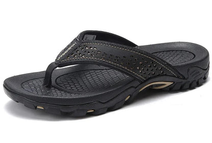 Mens Athletic Flip Flops with Arch Shaped Footbed and Wide Rubber Base in Ten Colors
