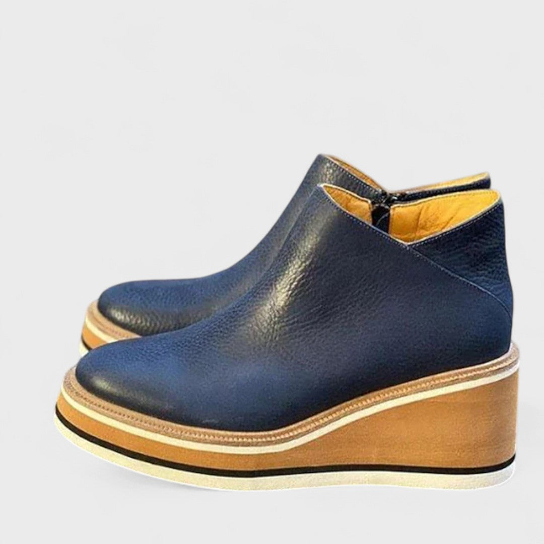 Ankle Boots with Side Zipper and Waterproof Outer Layer, Textured Tread