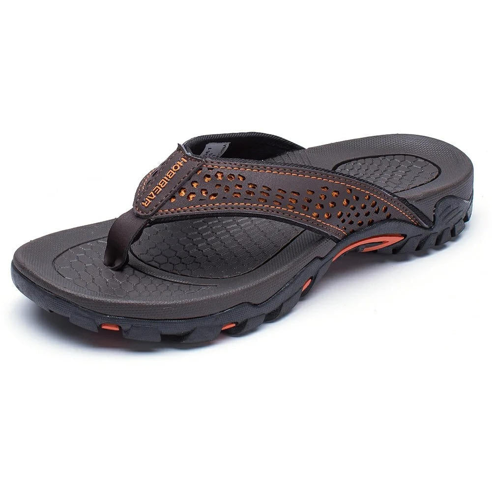 Mens Athletic Flip Flops with Arch Shaped Footbed and Wide Rubber Base in Ten Colors