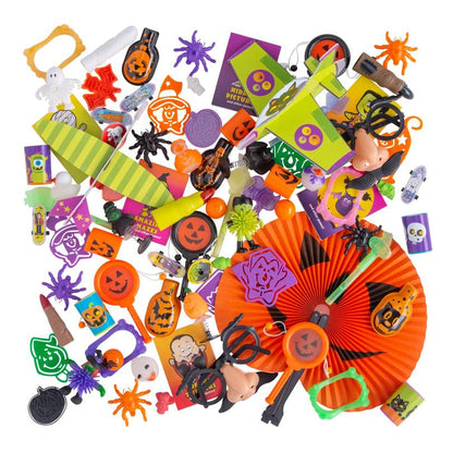 Halloween Toy and Gizmo Variety Box with 240 Pieces for Prize Bags Classrooms and Carnival Booths