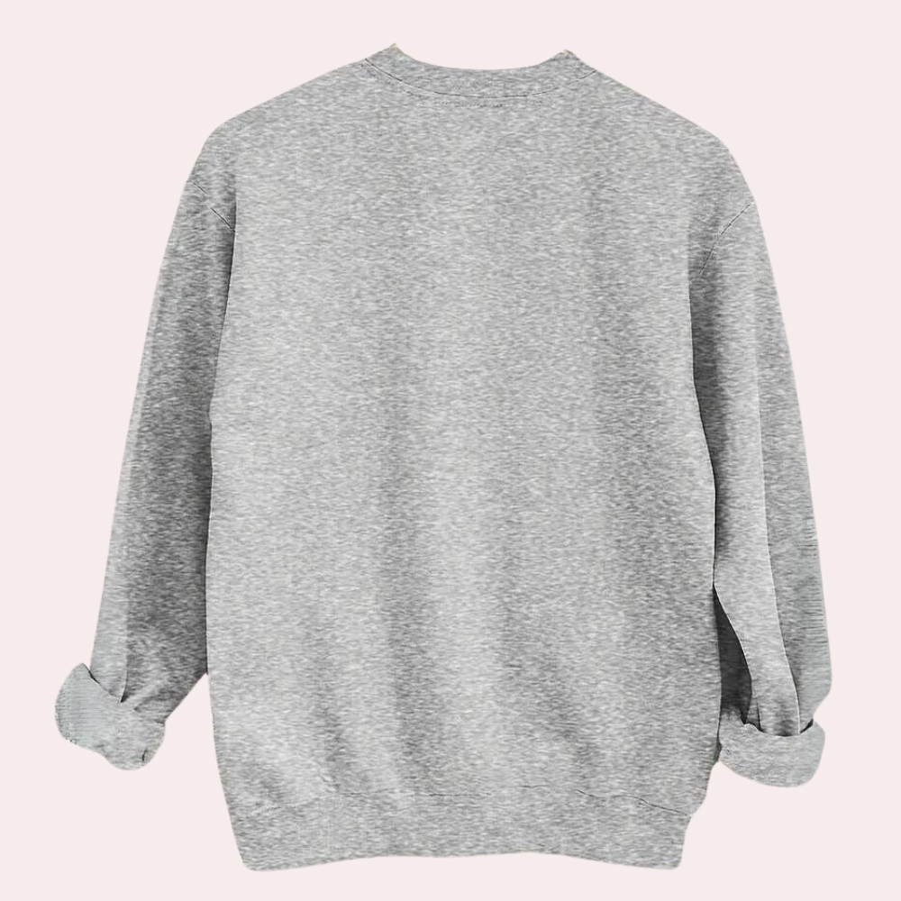 Halloween Sweatshirt with Ghost and Pumpkin Print, Polyester Cotton Blend