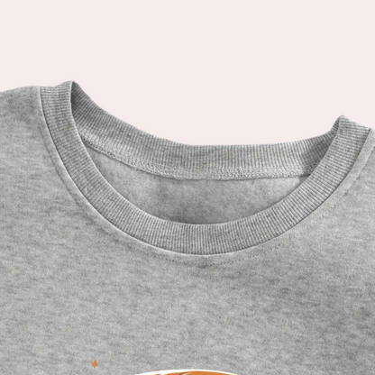 Halloween Sweatshirt with Ghost and Pumpkin Print, Polyester Cotton Blend