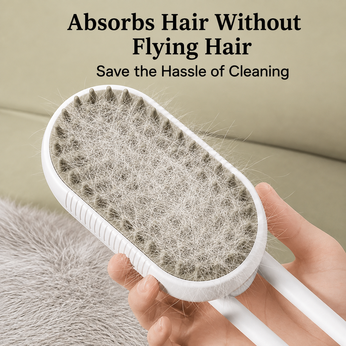 Pet Grooming Brush with Steam Spray and Hair Removal Comb