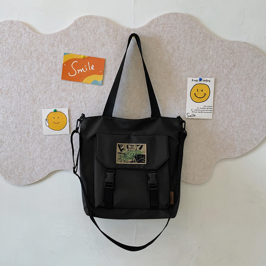 Convertible Shoulder Bag with Adjustable Strap and Multiple Compartments