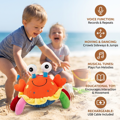 Moving Musical Crab with Voice Responses and Crawling Motion for Babies