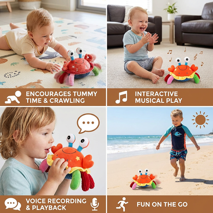 Moving Musical Crab with Voice Responses and Crawling Motion for Babies