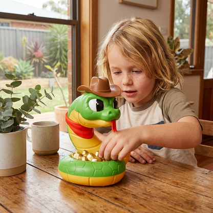 Interactive Rattlesnake Reaction Game with Surprise Movements for Kids and Family Play