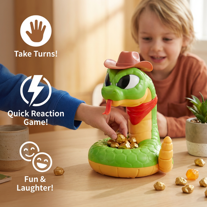 Interactive Rattlesnake Reaction Game with Surprise Movements for Kids and Family Play