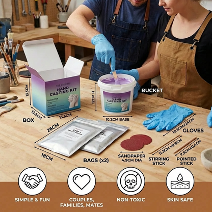 3D Plaster Hand Casting Kit with Molding Supplies and Instructions