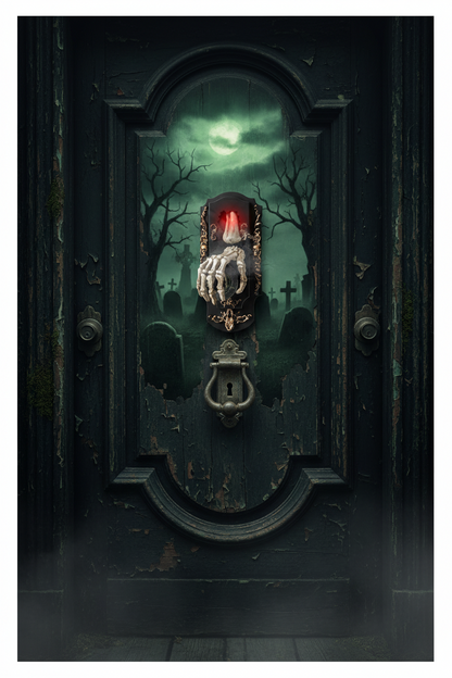 Motion Sensor Doorbell Prop with Sound and Light Effects, Halloween Party Decoration