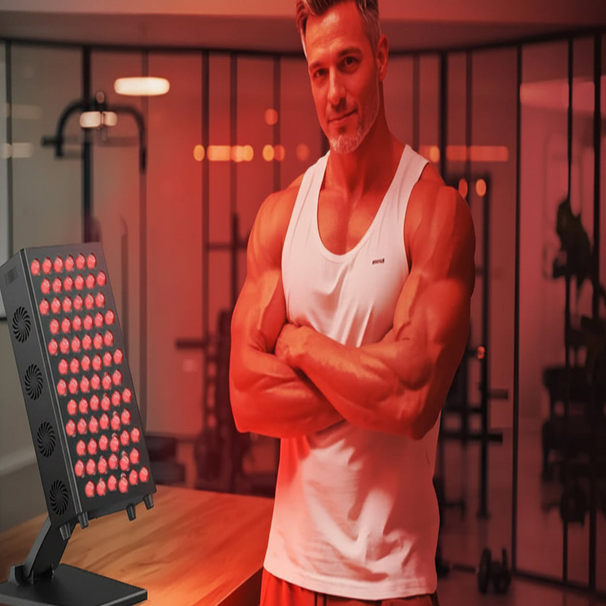 Red Light Therapy Panel with 660nm and 850nm Wavelengths, Dimmable Timer for Facial and Body Skin Care