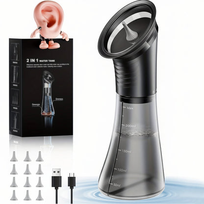 Water Flow Ear Cleaning Device with Dual Tank and Rechargeable Battery