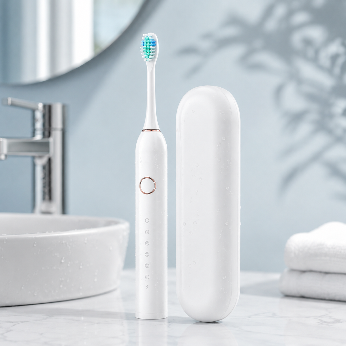 Sonic Electric Toothbrush with Built In Timer and Replacement Heads, IPX7 Water Resistant