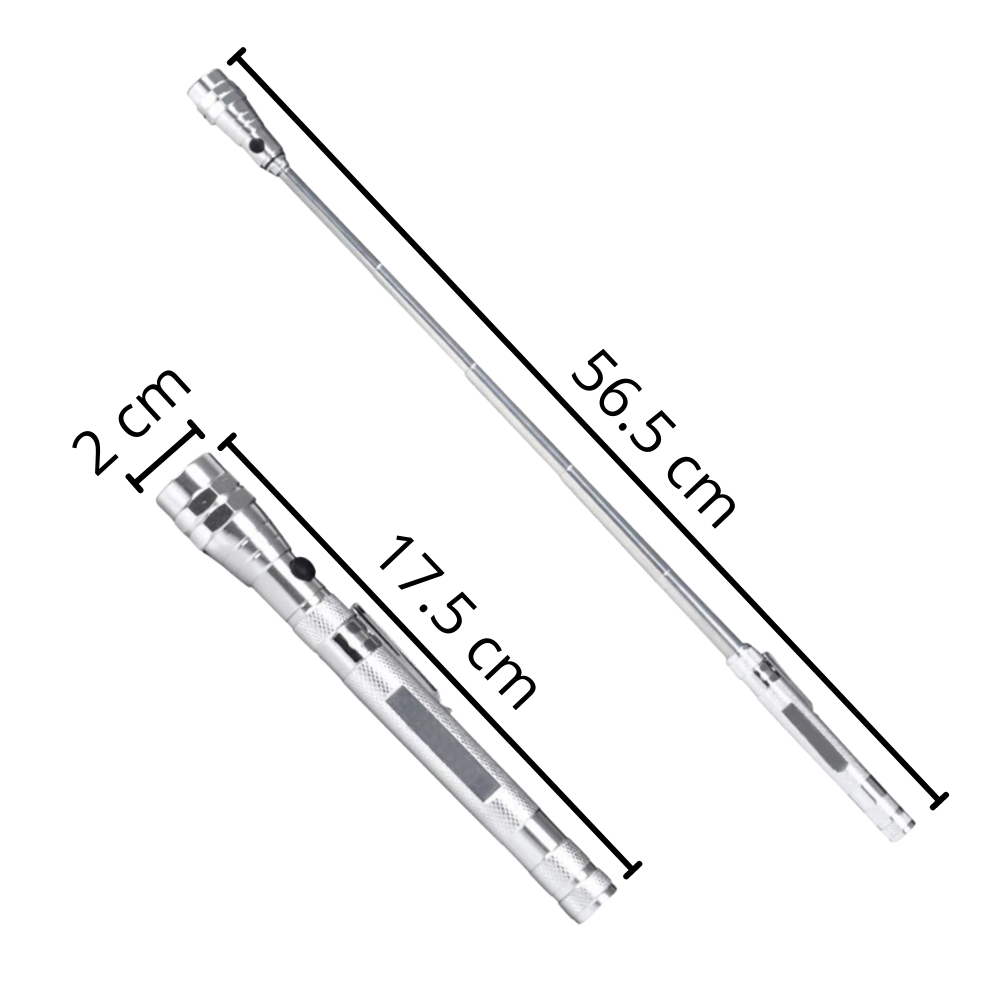 Telescopic Magnetic Pickup Tool with LED Light and Flexible Gooseneck