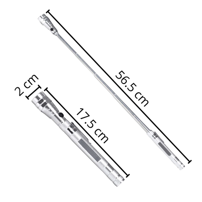 Telescopic Magnetic Pickup Tool with LED Light and Flexible Gooseneck
