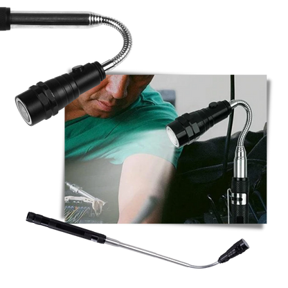 Telescopic Magnetic Pickup Tool with LED Light and Flexible Gooseneck