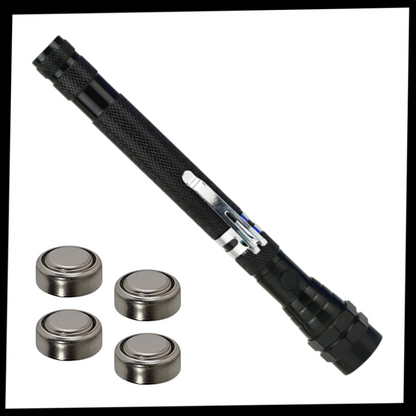 Telescopic Magnetic Pickup Tool with LED Light and Flexible Gooseneck