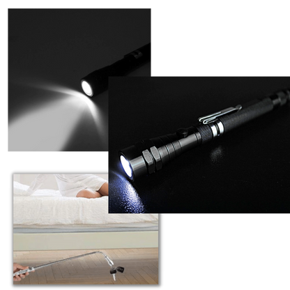 Telescopic Magnetic Pickup Tool with LED Light and Flexible Gooseneck