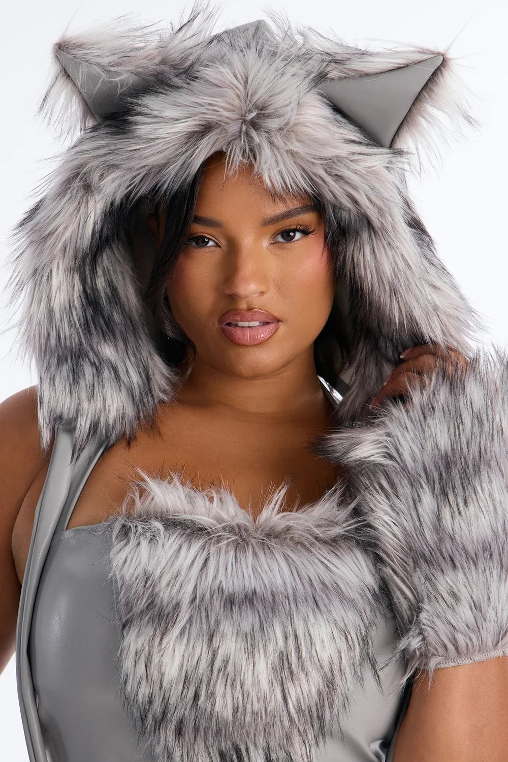 Winter Character Costume Set with Corset and Fur Trim