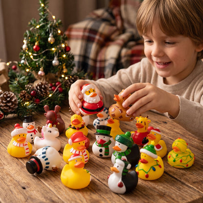 Rubber Duck Holiday Advent Calendar with 24 Festive Ducks for Kids